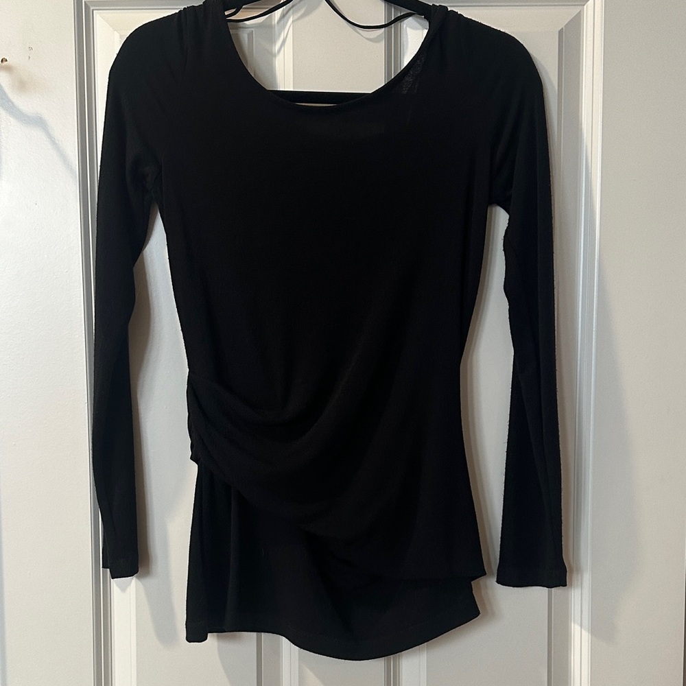 Elegant Black Long Sleeve Women's Top